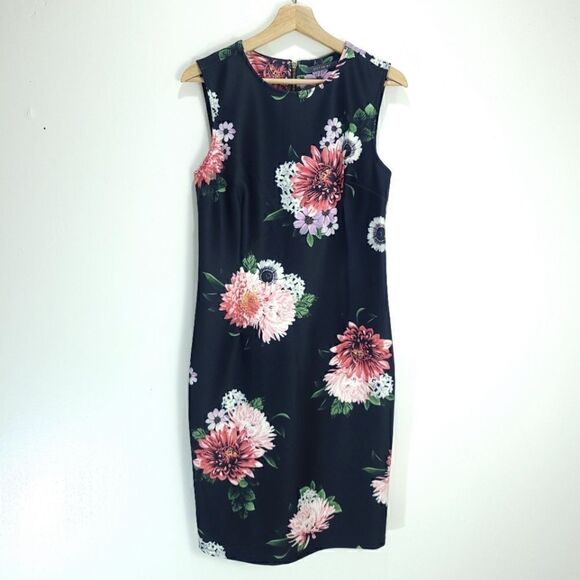 NWT Suzy Shier Floral Scuba Dress - Picture 1 of 11